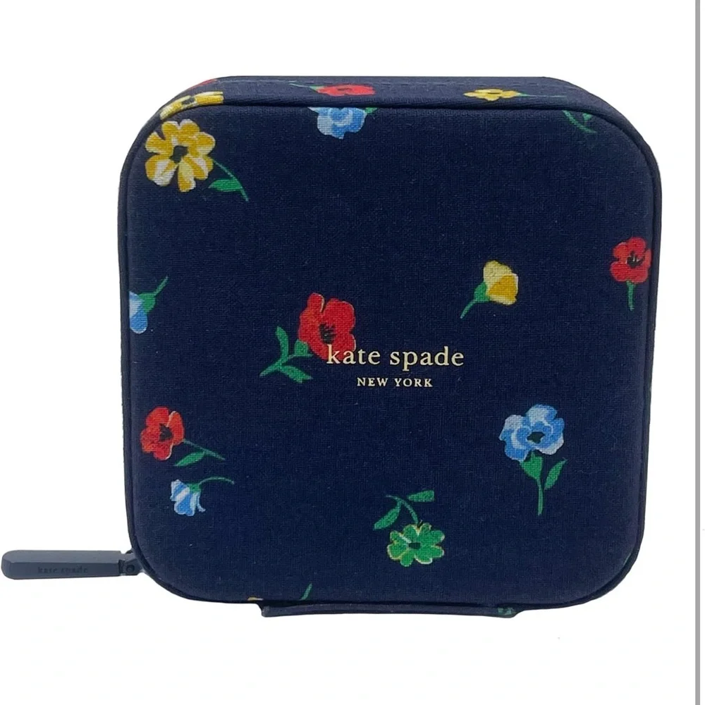 Kate Spade Floral Print Navy Accessory Pouch - Picture 4 of 9
